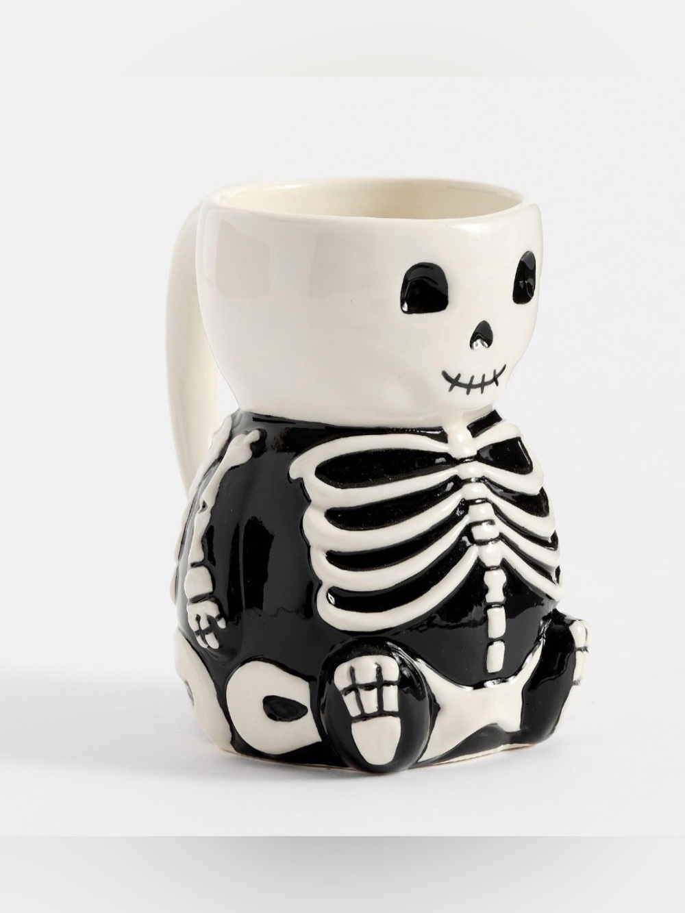 Pottery Barn Skeleton Stoneware Mug NWT